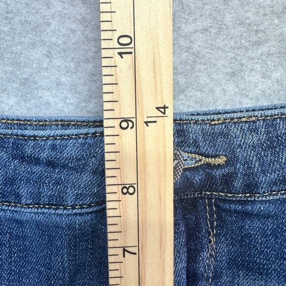 Kut From The Kloth Reese Ankle Straight Leg Jeans WMNS 8 Blue Distressed Raw Hem - Picture 8 of 10